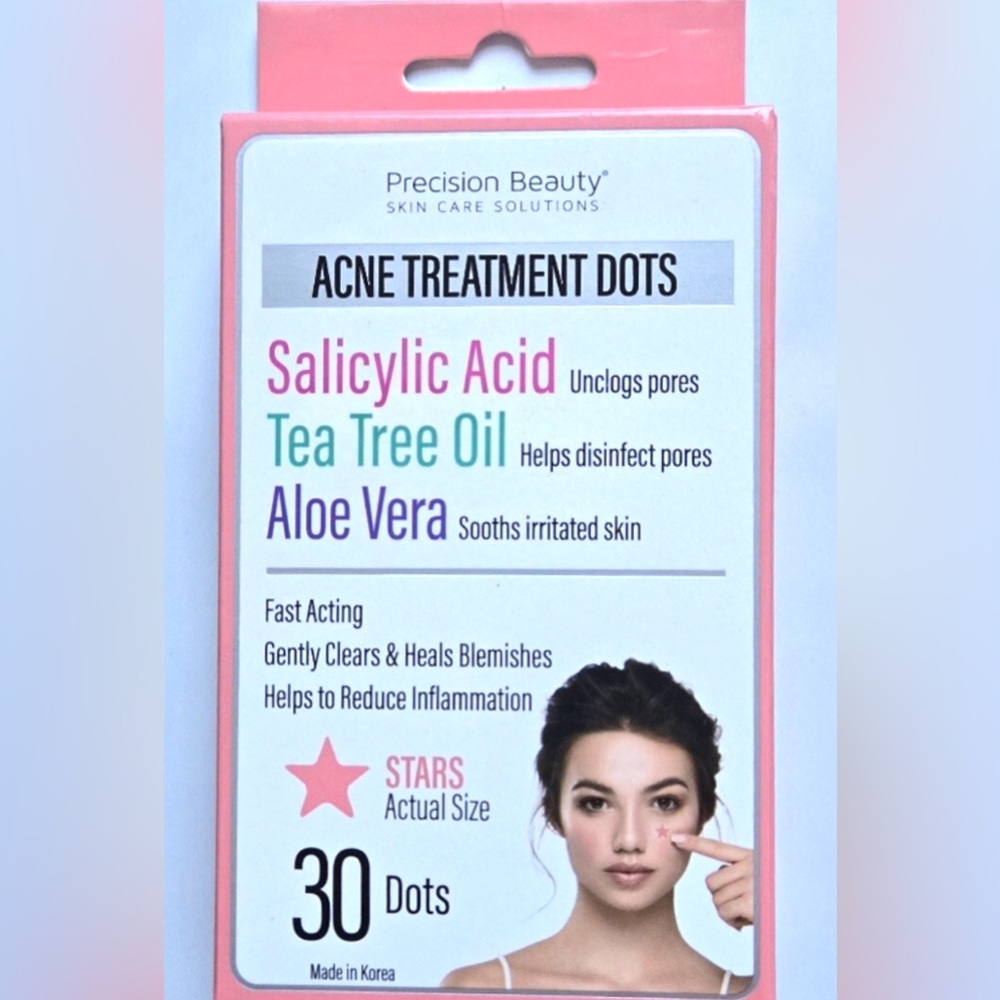 Precision Beauty Acne Treatment STARS Dots Pimple Patches Blemishes 30 count NEW